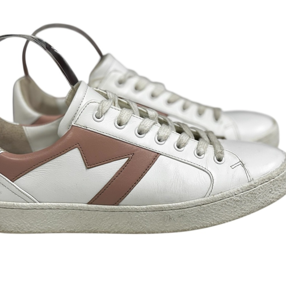 Maje Frenchy Rose Pale White and Pink Leather Sneaker Size 39 - Picture 8 of 13